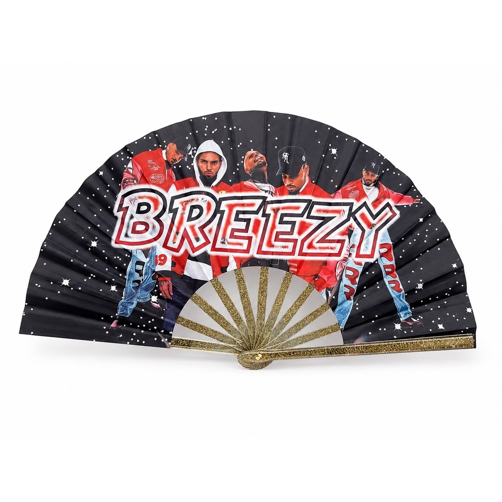 Breezy Clack Folding Hand Fan | Large Performance Fan | Loud Snap Rave Accessory
